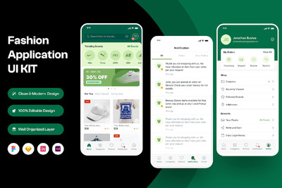 时尚手机应用App UI Kit (FIG,SKETCH,XD)