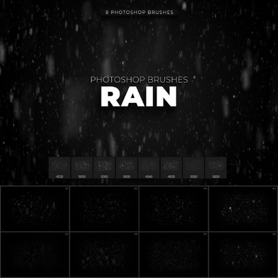 8支雨水画笔 (ABR)