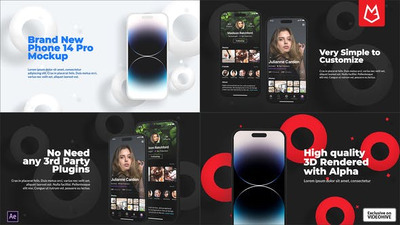 应用程序演示iPhone 14 Pro粘土设备样机视频AE模板 (AEP)
