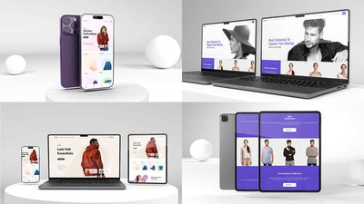 网站/App展示设备样机视频AE模板 (AEP)