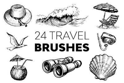 旅行刷PS笔刷 (ABR)