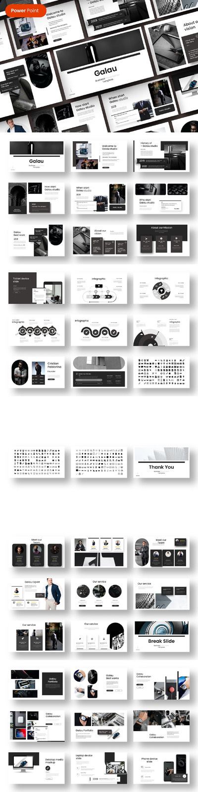 🔴简约时尚高端多用途的商业商务PowerPoint幻灯片演示模板（pptx）