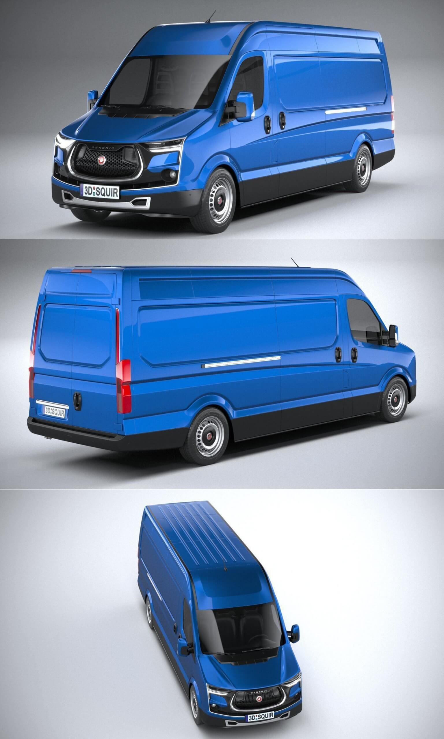 2020款Generic重型厢式货车3D模型（OBJ,FBX,MAX）