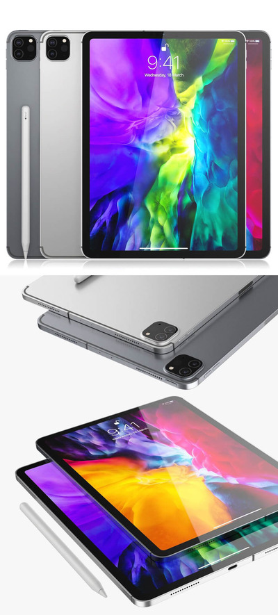 2020款11英寸苹果Apple iPad Pro平板电脑3D模型（OBJ,MAX）