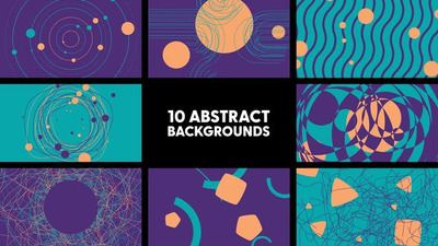 线条抽象形状背景元素AE素材 (AEP)