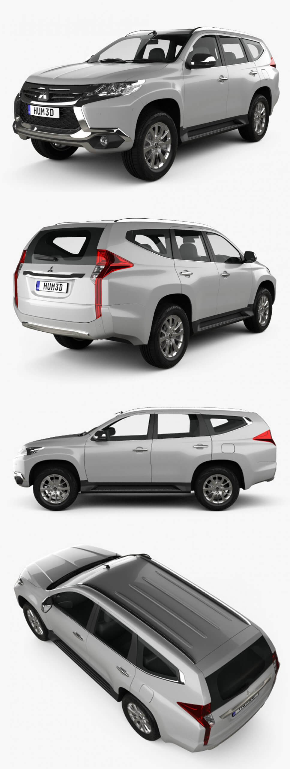 2019款三菱Mitsubishi Pajero Sport汽车3D模型（OBJ,FBX,MAX）