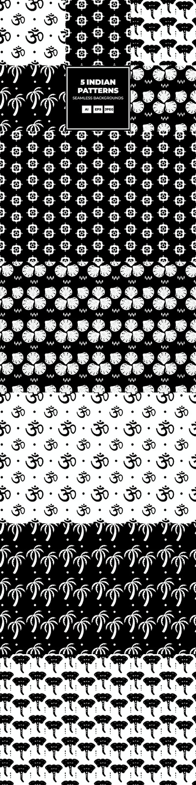 印度 矢量图案 (AI,EPS,JPG)