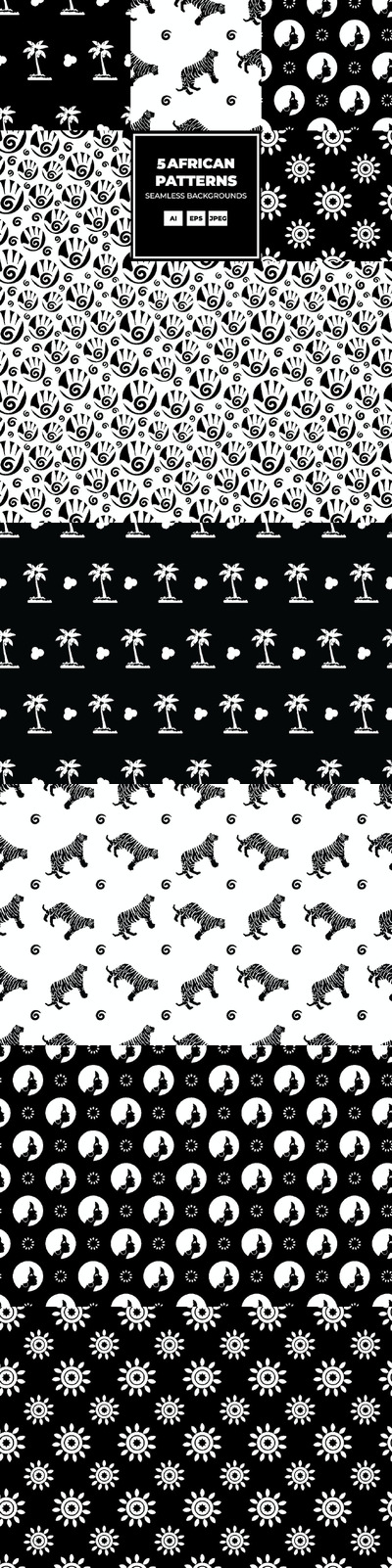 非洲背景矢量图案 (AI,EPS,JPG)