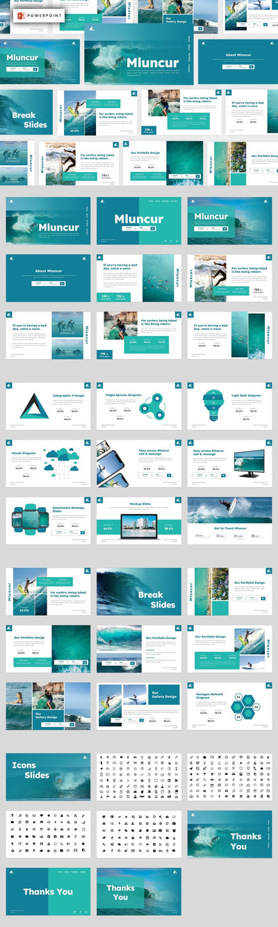 分享冲浪技术与技巧PPT模板 (PPT,PPTX)