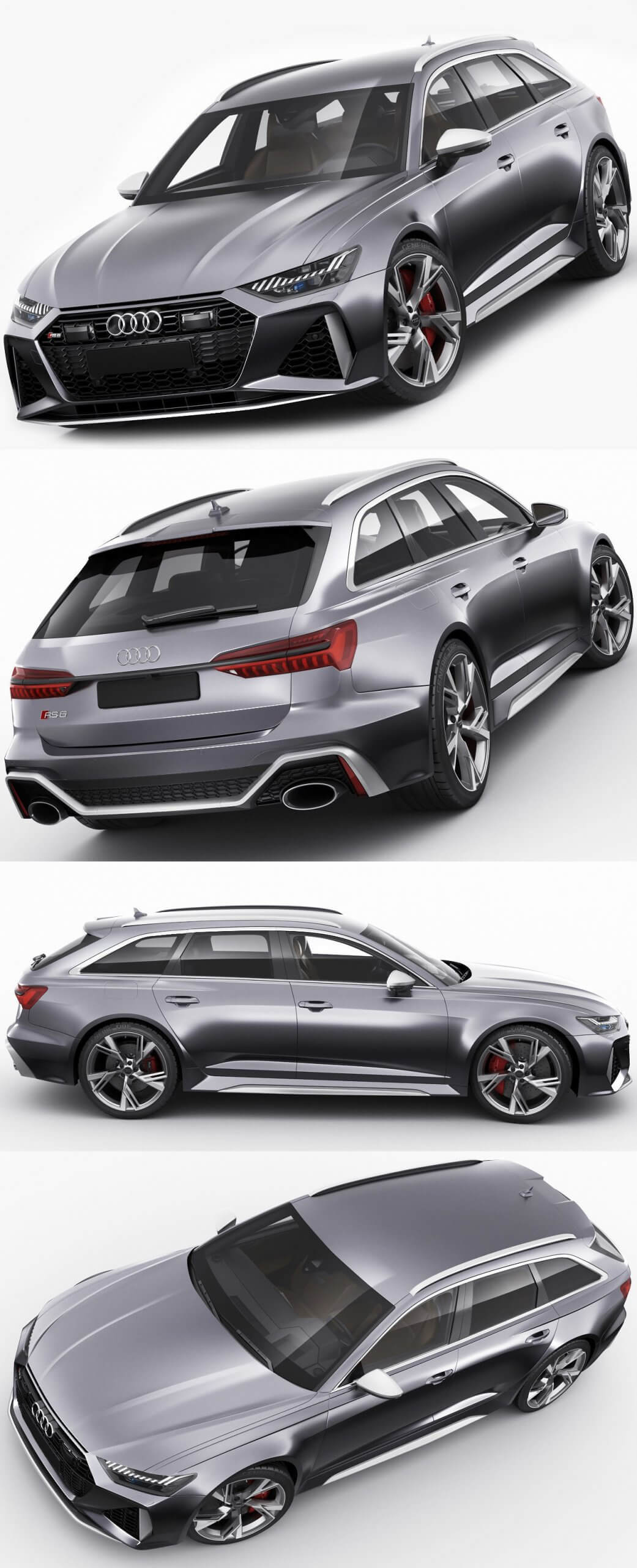 2020款奥迪Audi RS6汽车3D模型（OBJ,FBX,MAX）
