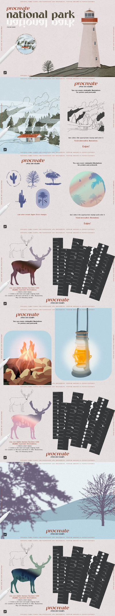 国家公园图案procreator笔刷 (BRUSHSET)
