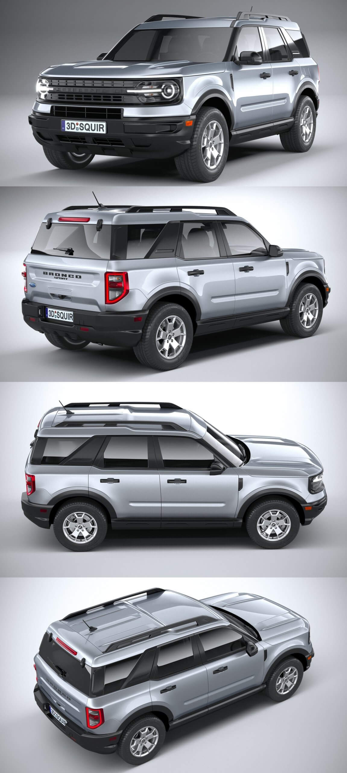 2021款福特Ford Bronco Sport Base越野车3D模型（OBJ,FBX,MAX）