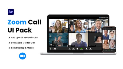 办公视频会议UI元素视频AE素材 (AEP)