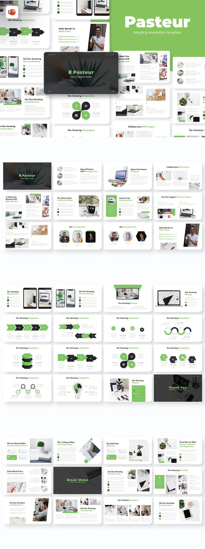 简易的业务介绍PPT模板 (PPT,PPTX)