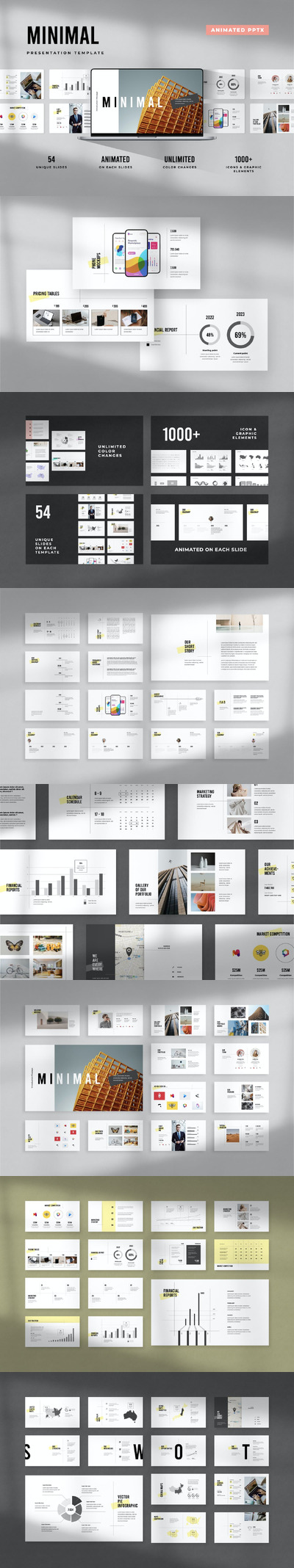 极简主义动画PPT模板 (PPTX,PDF)