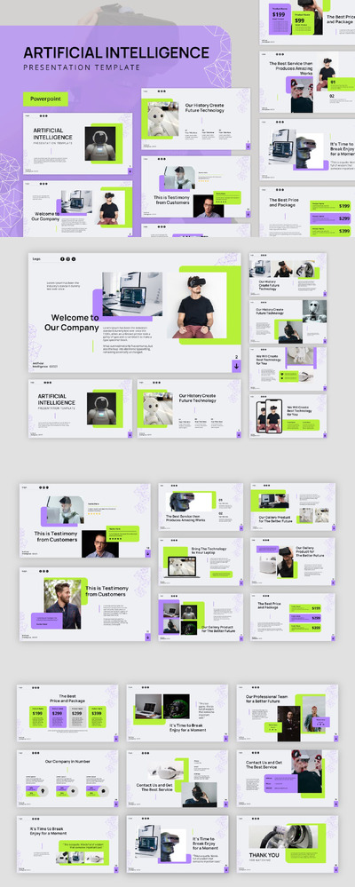 人工智能技术介绍PPT模板 (PPTX)