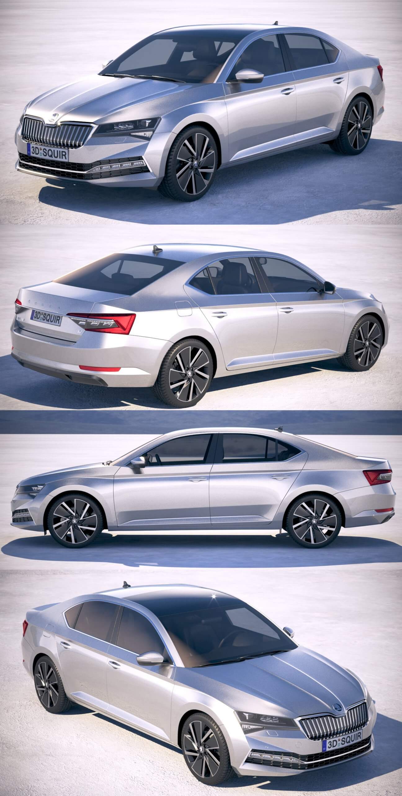 2020款斯柯达速派Skoda Superb iV汽车3D模型（OBJ,FBX,MAX）