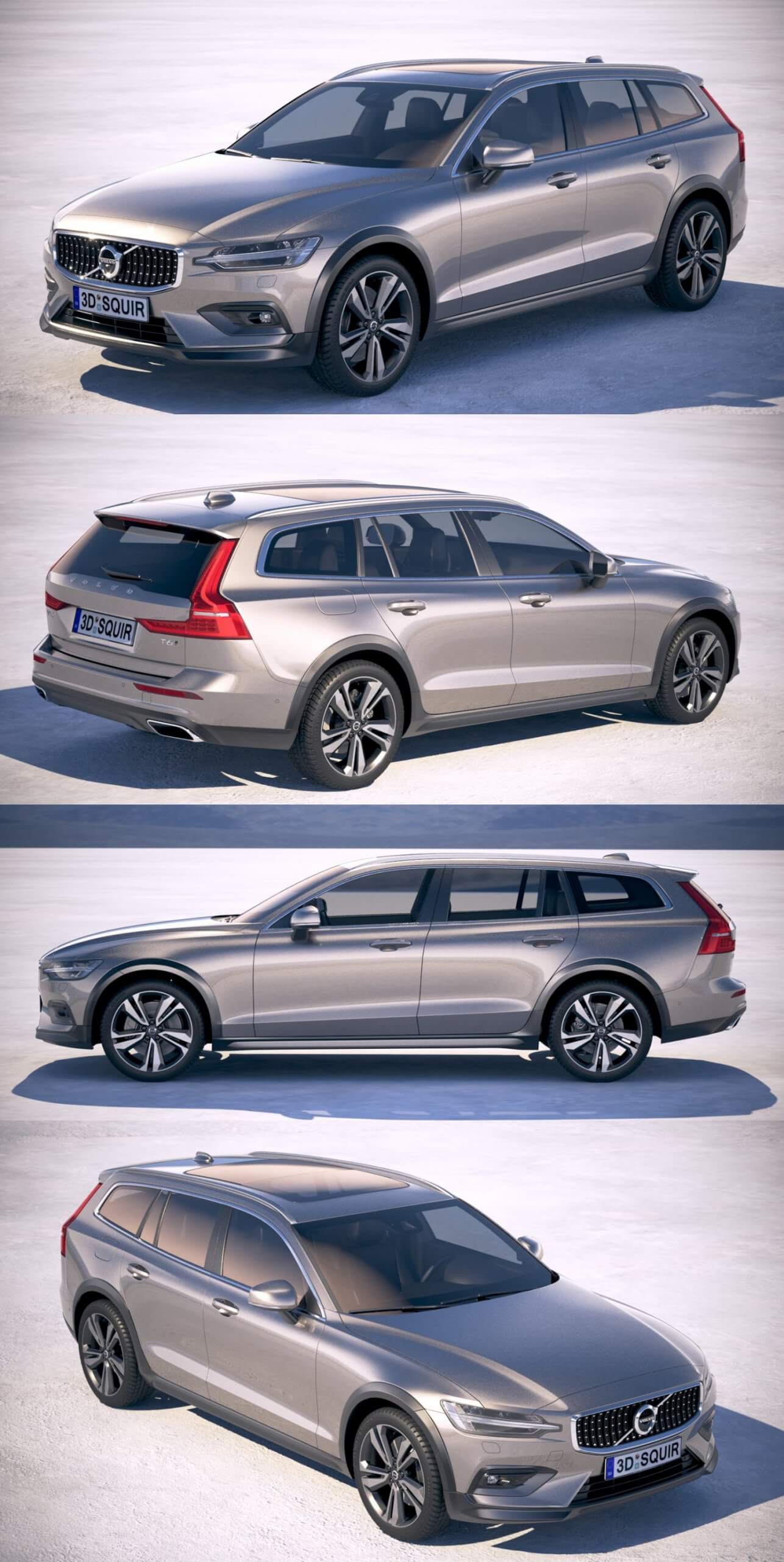 2019款沃尔沃Volvo V60 Cross Country SUV汽车3D模型（OBJ,FBX,MAX）