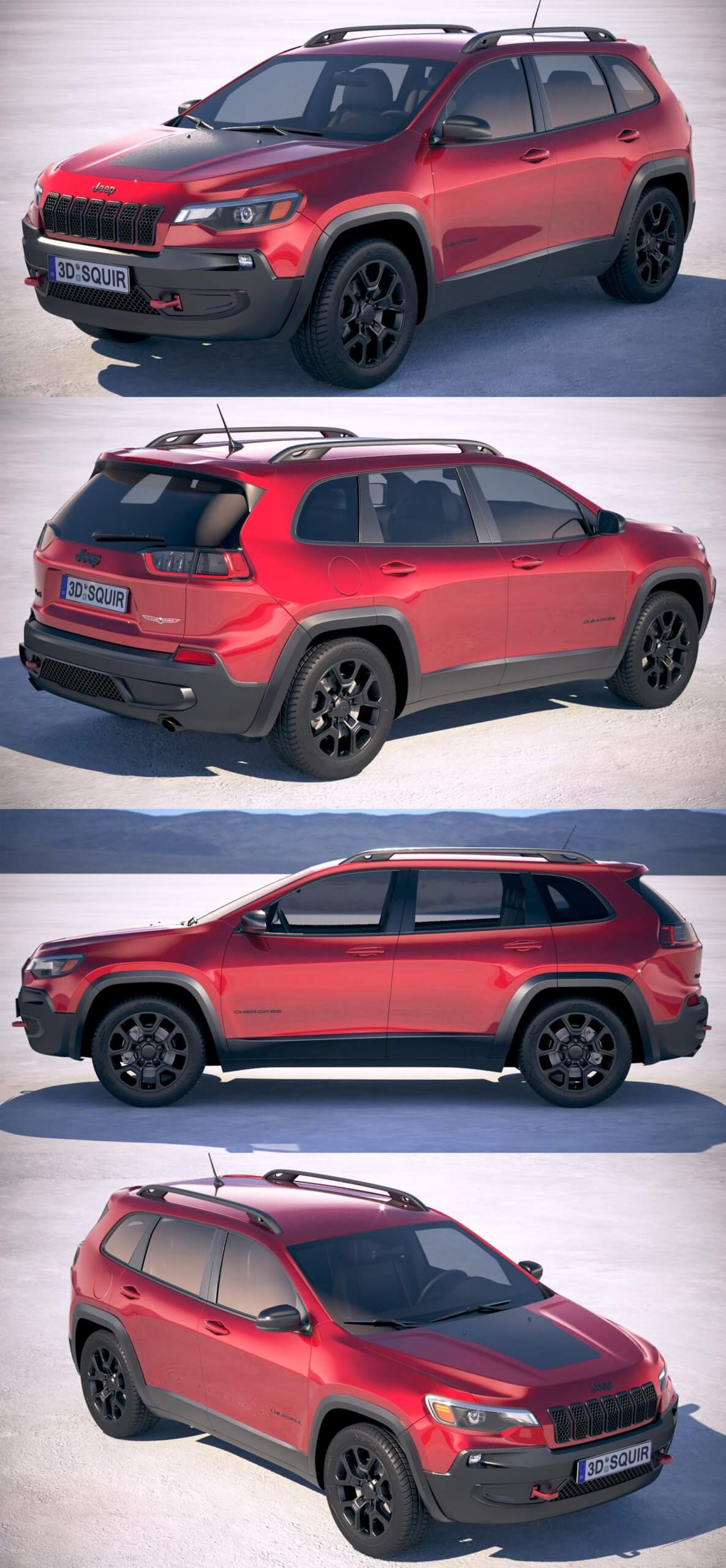 2019款吉普切诺基Jeep Cherokee SUV汽车3D模型（OBJ,FBX,MAX）