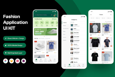时尚电商手机应用App UI Kit (FIG,SKETCH,XD)