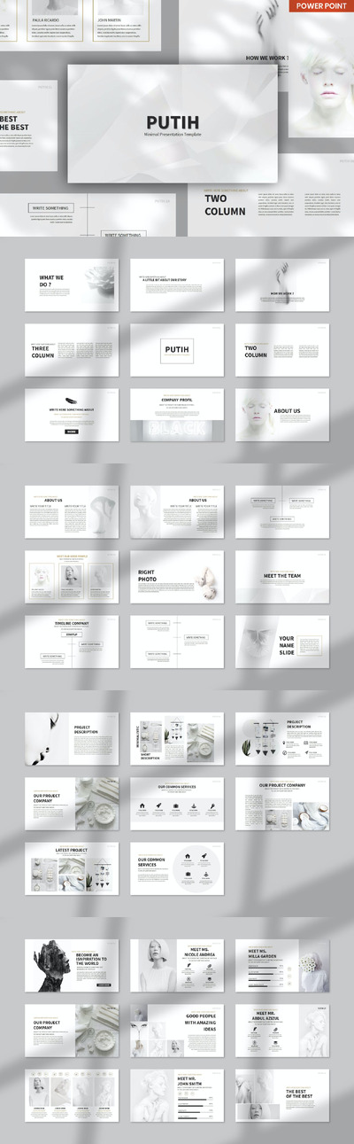 白色极简作品集演示ppt模板 (PPT,PPTX)