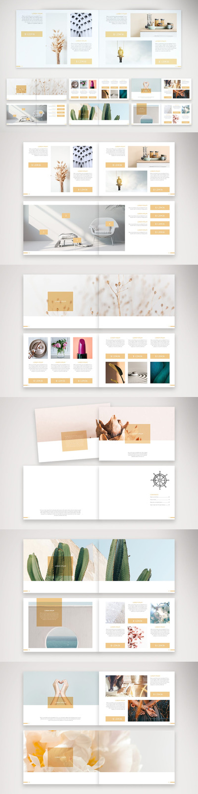 金色产品目录画册模板 (INDD)