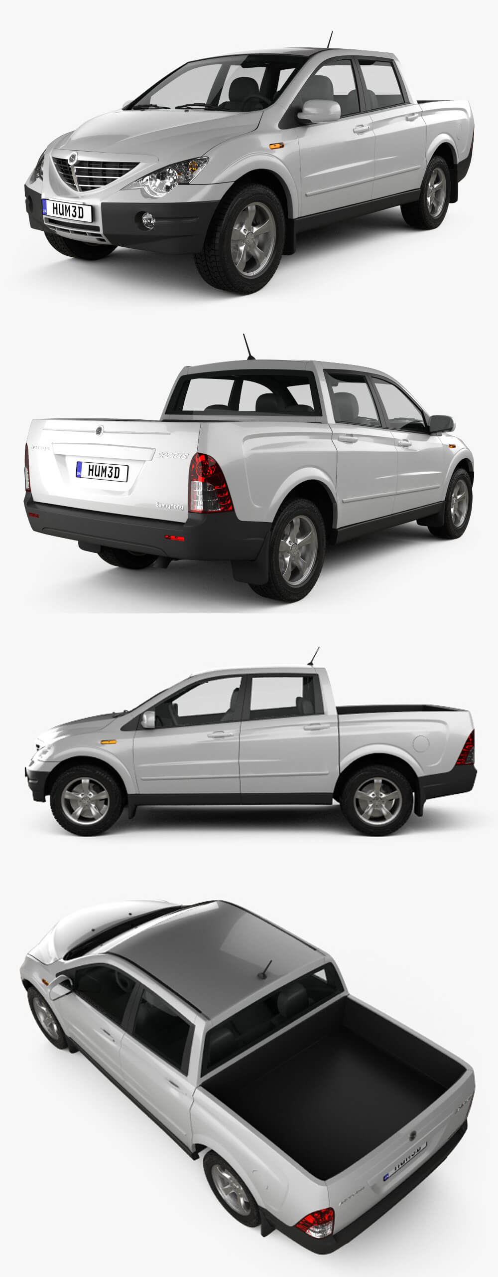 SsangYong Actyon Sports皮卡车3D模型（OBJ,FBX,MAX）