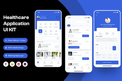 医疗保健移动应用APP UI KIT (FIG,SKETCH,XD)