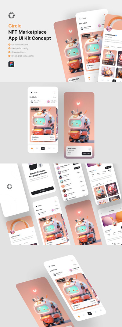 NFT市场应用APP UI KIT (FIG)