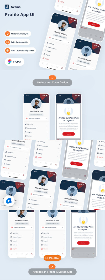 配置文件应用程序用APP UI KIT (FIG)