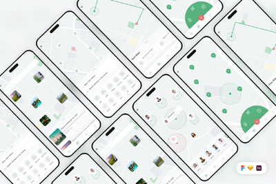 导航移动应用App UI Kit (SKETCH,FIG,XD)