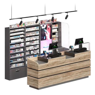 香烟货柜和收银台 香烟店3D模型（FBX,MAX）