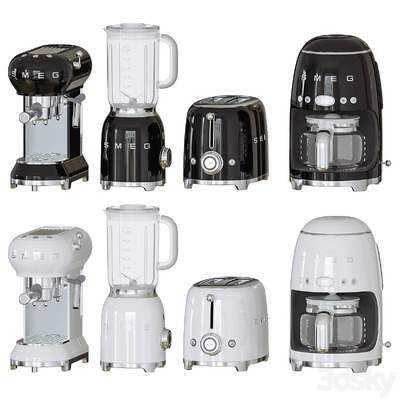 Smeg 50年代复古风咖啡机 面包机 搅拌机3D模型（FBX,MAX）