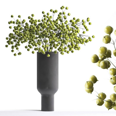 装饰花瓶中的金丝桃枝条3D模型（FBX,MAX）