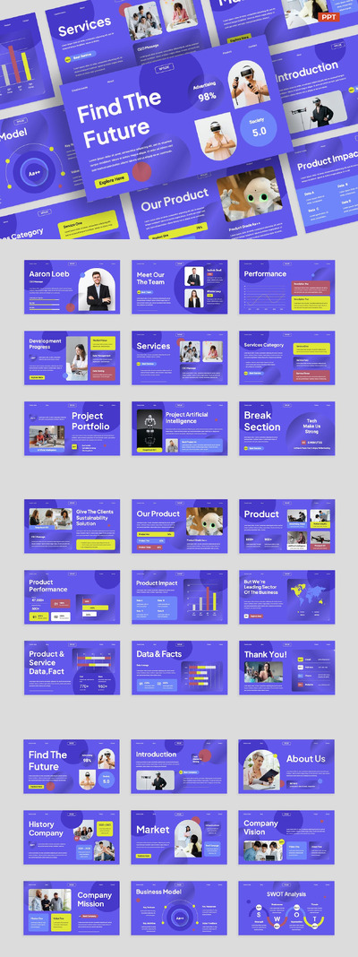 现代商业技术演示PPT模版