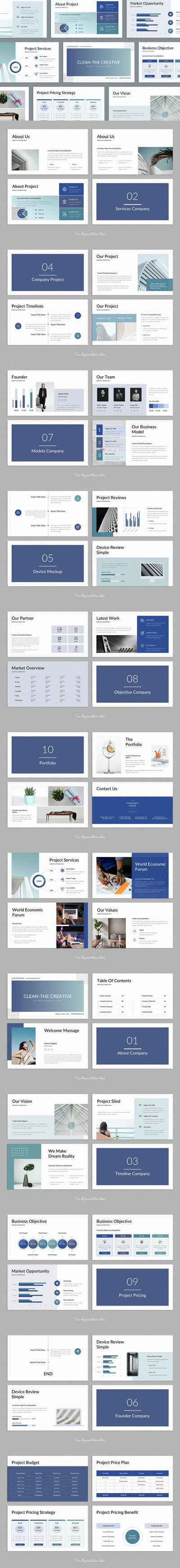 清理富有创意的PPT模版