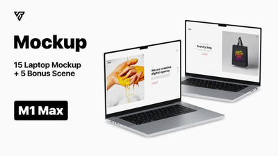 笔记本电脑实物模型苹果 MACBOOK M1 Max 设备AE动画 (AEP)