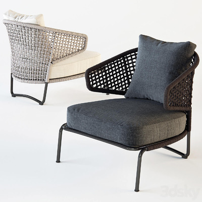 Aston Cord Minotti柳编结构厚布艺软垫扶手椅3D模型（OBJ,MAX）