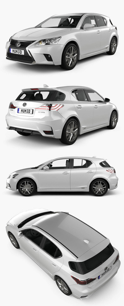 2014款雷克萨斯Lexus CT汽车3D模型（OBJ,FBX,MAX）