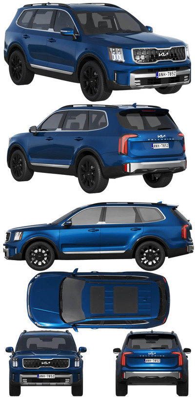 2023款起亚Kia Telluride SUV汽车3D模型（OBJ,FBX,MAX）