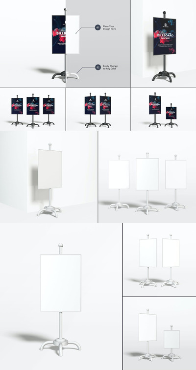 广告展台横幅实物模型样机 (PSD,JPG)