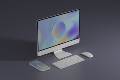 Mac电脑和手机实物模型样机 (PSD)