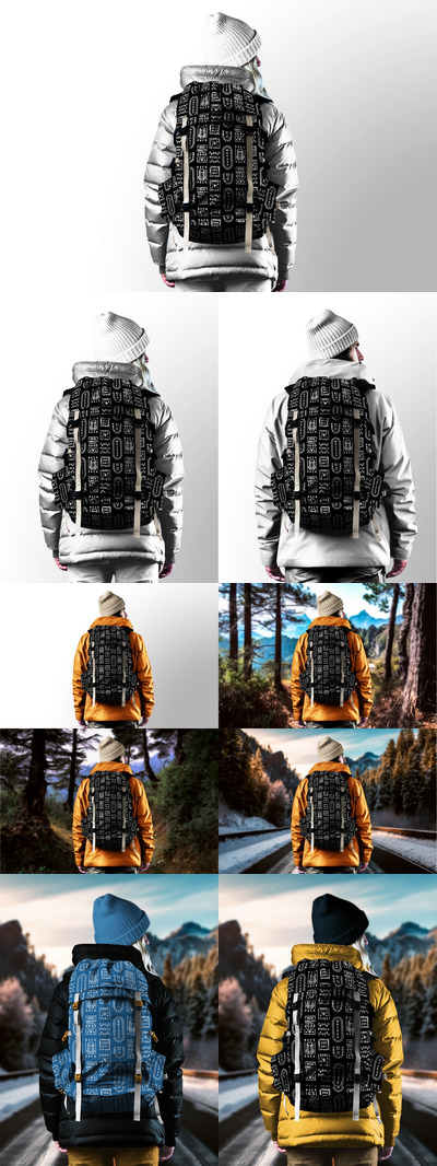 徒步旅行背包实物模型样机 (PSD)