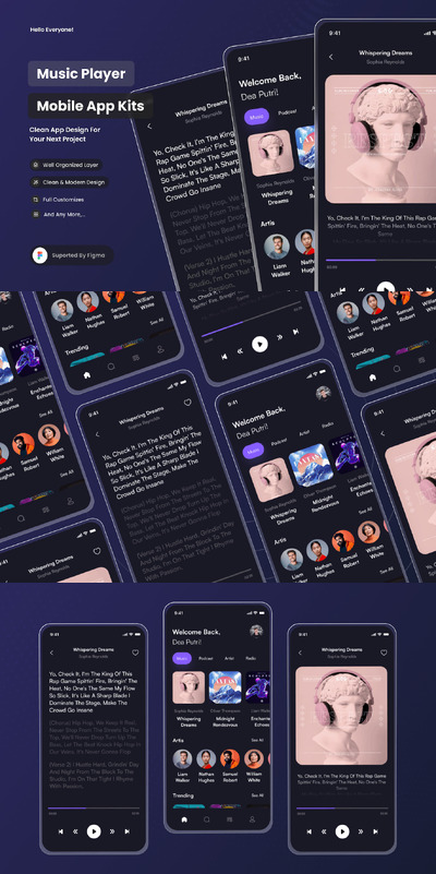 音乐播放器-移动应用App UI Kit