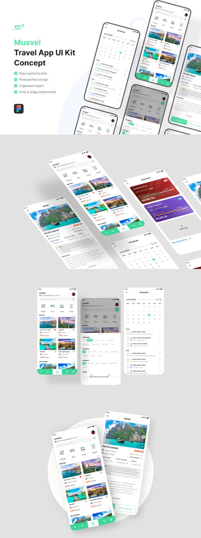 旅行应用App UI Kit