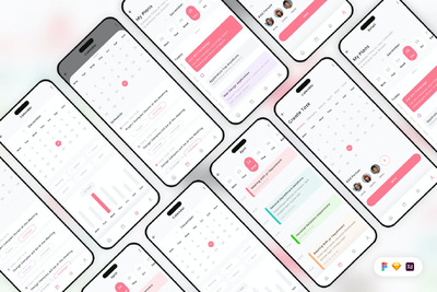 计划日历移动应用App UI Kit