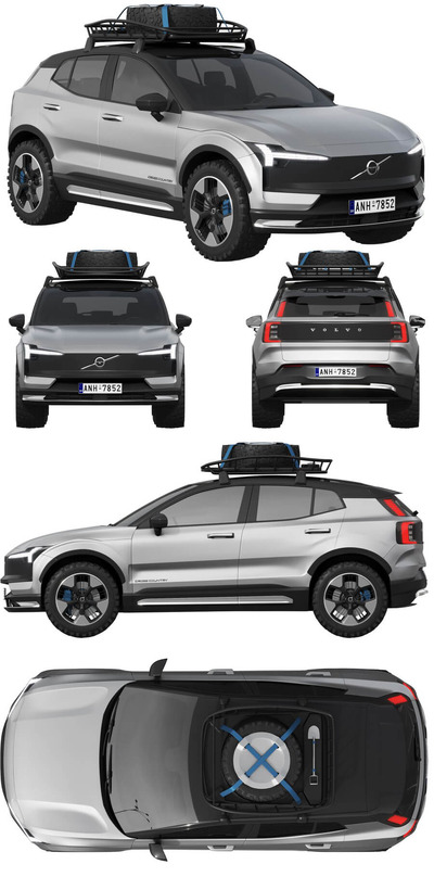 沃尔沃Volvo EX30 Cross Country小型SUV汽车3D模型（OBJ,FBX,MAX）