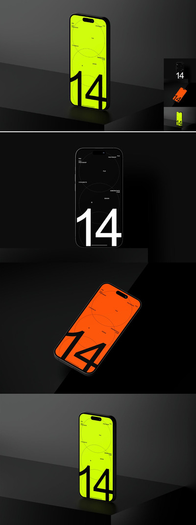 iPhone 14 Pro实物模型样机 (PSD)