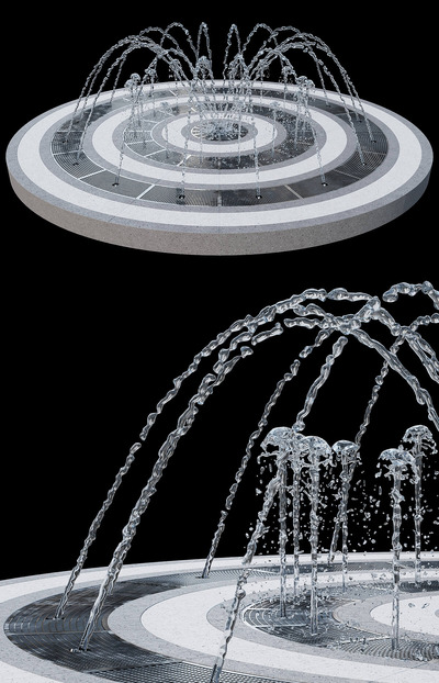 喷泉景观3D模型（FBX,MAX）