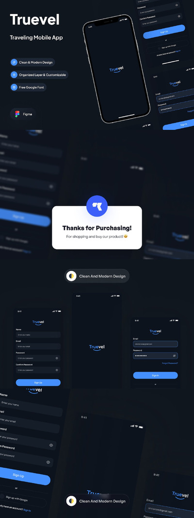 暗模式注册页面APP UI KIT (FIG)